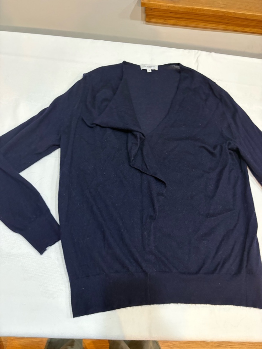 Women's Navy V-Neck Lightweight Knit Sweater